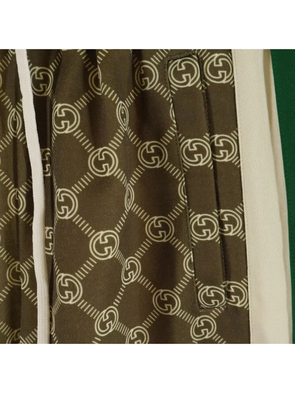 Gucci 22 AW Interlocking G Track Pants Sherry Line Side Snap Button Brown